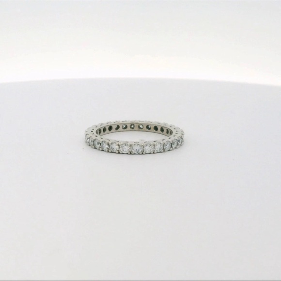 Genuine ✅ 14k WG 1.40 ctw Full French Pave Diamond Eternity Ring Size 9✨ - Picture 14 of 17